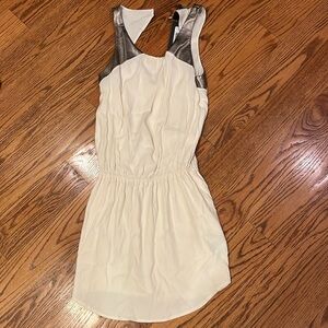 NWT David Lerner Woman’s White/Gold Open Back Dress Size M